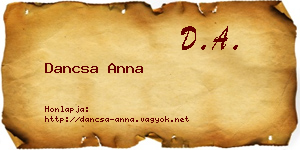 Dancsa Anna névjegykártya